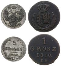 Polska, lot; 1 grosz 1812 i 5 groszy 1840 (Królestwo Polskie)