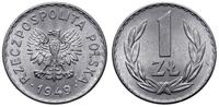 1 złoty 1949, Warszawa, aluminium, piękne, patyn