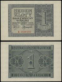 1 złoty 1.03.1940, seria B, numeracja 2428490, u