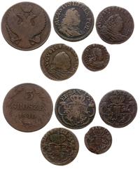 zestaw monet miedzianych, szeląg 1754 (1 x), gro