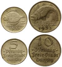 zestaw: 5 i 10 fenigów 1932, Berlin, Dorsz i Flą