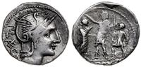 denar 110-109, Rzym, Aw: Głowa Romy w hełmie w p