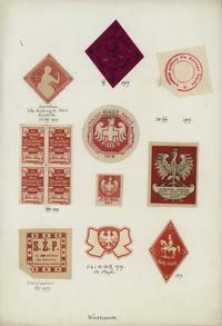 Polska, arkusz 13 z naklejkami patriotycznymi z ok. 1919 roku z terenów polskich