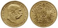 10 koron 1909, Wiedeń, typ Schwartz, złoto 3.39 