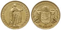 20 koron 1909, Kremnica, złoto 6.77 g, piękne, F