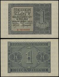 1 złoty  1.03.1940, seria B, numeracja 7616098, 