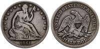 50 centów  1861 S, San Francisco, typ Liberty Se