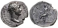 denar 117-138, Rzym, Aw: Głowa cesarza w prawo i