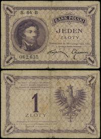 1 złoty 28.02.1919, seria 64 B, numeracja 062635