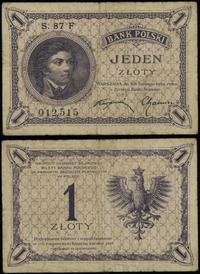 1 złoty 28.02.1919, seria 87 F, numeracja 012515