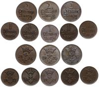 Polska, lot 8 monet; 3 x 2 fenigi i 5 x 1 fenig