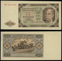10 złotych 1.07.1948, seria BD, numeracja 522589