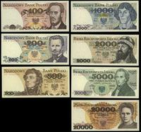zestaw 7 banknotów, 100 złotych 1.06.1982, 200 z