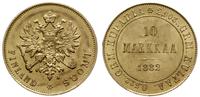 10 marek 1882 S, Helsinki, złoto 3.22 g, piękne,