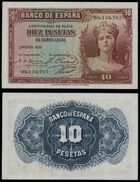 10 peset 1935, seria B0, numeracja 150765, piękn