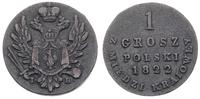 1 grosz polski z miedzi krajowej 1822, Warszawa