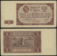 5 złotych 1.07.1948, seria G 1044823, bez złamań