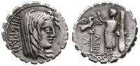 denar 81 pne, Rzym, Aw: Głowa Hiszpanii w weloni