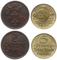 zestaw 2 monet, 2 fenigi 1926 oraz 5 fenigów 193