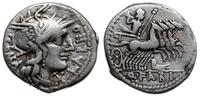 denar 124 pne, Rzym, Aw: Głowa Romy w prawo, po 