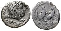 denar 100 pne, Rzym, Aw: Głowa Saturna w prawo, 