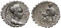 denar serratus 65 pne, Rzym, Aw: Głowa Virtusa w