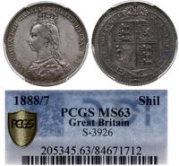 szyling 1888/7, Londyn, pięknie zachowana moneta