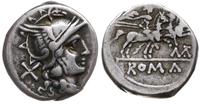 denar 179-170 pne, Rzym, Aw: Głowa Romy w hełmie
