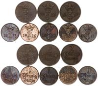 Polska, komplet roczników monet 1 i 2 fenigowych