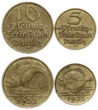 Polska, zestaw: 5 i 10 fenigów, 1932