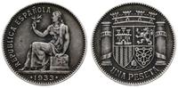 1 peseta 1934, Madryt, w gwiazdkach 3-4 rewers o