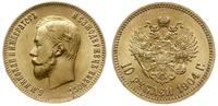 10 rubli 1904, Petersburg, złoto 8.60 g, rzadszy