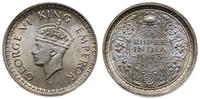 1/4 rupii 1943, Bombaj, srebro próby 500, piękna
