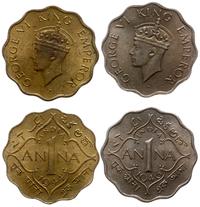 zestaw: 2 x 1 anna 1944, 1946, Kalkuta, mosiądz 