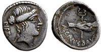 denar 48 pne, Rzym, Aw: Głowa Pietas w prawo, PI