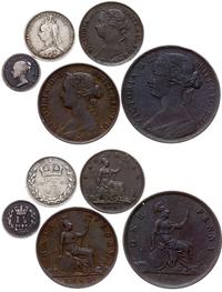 zestaw monet , 1 1/2 pensa  1838, 3 pensy 1889, 