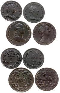 Zestaw 4 monet, 1 krajcar 1762 P, 1/2 krajcara b