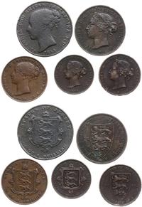 zestaw 5 monet, 1/13 szylinga 1861, 1/12 szyling