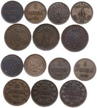 zestaw monet, 10 penniä 1866, 5 penniä 1867, 187