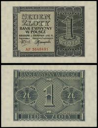 1 złoty 1.08.1941, seria AF 3648491, wyśmienite,