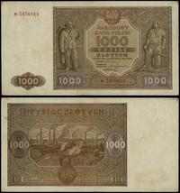 1.000 złotych 15.01.1946, seria M 7476814, złama