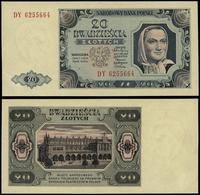 20 złotych 1.07.1948, seria DY 6255664, złamanie