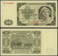 50 złotych 1.07.1948, seria EP 2708983, niezauwa