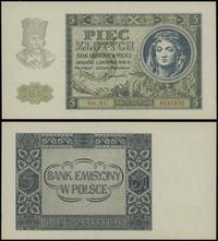 5 złotych 1.08.1941, seria AC 6540839, piękne, L