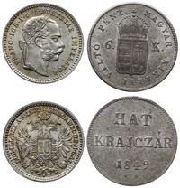 zestaw monet, zestaw dwóch monet: 6 krajcarów 18