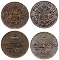 zestaw 2 monet, zestaw monet: 1/4 krajcara 1851 