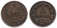 Austria, 5/10 krajcara, 1858 M
