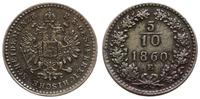 5/10 krajcara 1860 E, Karlsburg, rzadka moneta, 