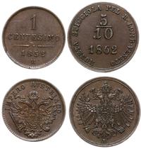 lot 2 monet, 5/10 soldo 1862 A (Wiedeń) oraz 1 c
