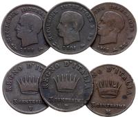 zestaw monet, 3 x centymy (centesimi): 1808 M (M